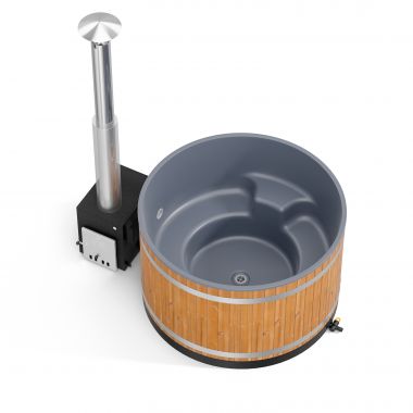 Уличная купель на дровах Kirami Comfort Steady M CUBE термодерево