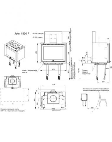 Каминная топка Jotul I 520 F