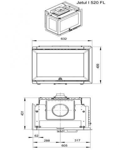 Каминная топка Jotul I 520 FL