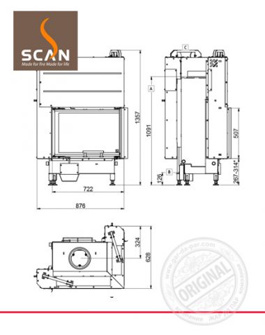 Каминная топка Scan 5004 FR / FL