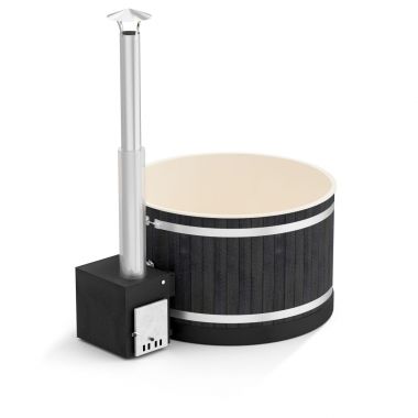 Уличная купель на дровах Kirami Premium Pearly M Eco Stripe
