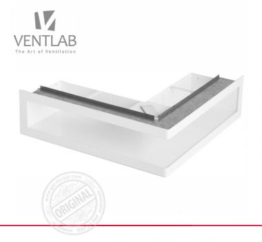 Решетка для камина Ventlab Open угловая с рамкой белая