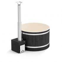 Уличная купель на дровах Kirami Premium Pearly M Eco Stripe