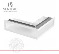 Решетка для камина Ventlab Open угловая с рамкой белая