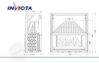 Топка каминная Invicta 1100 Grande Vision