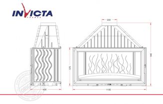 Топка каминная Invicta 1100 Grande Vision Relevable