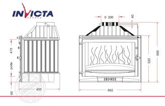 Топка каминная Invicta 700 Selenic с шибером