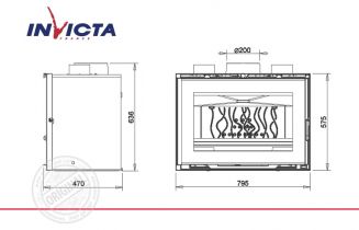 Топка каминная Invicta 800 Grande Angle Turbo