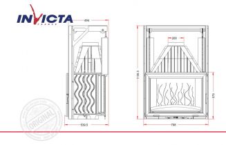 Топка каминная Invicta 800 Grande Vision Relevable