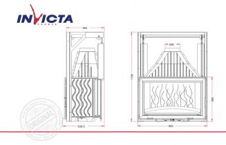 Топка каминная Invicta 900 Grande Vision Relevable