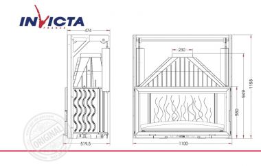 Топка каминная Invicta 1100 Grande Vision