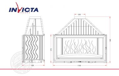 Топка каминная Invicta 1100 Grande Vision Relevable