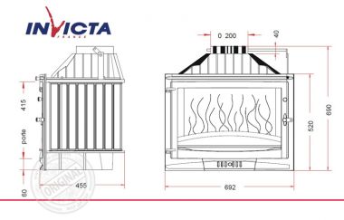 Топка каминная Invicta 700 Selenic с шибером