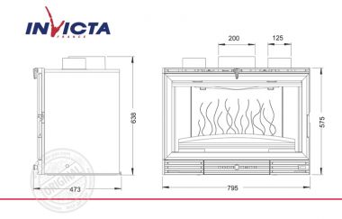 Топка каминная Invicta 800 Vision Totale Turbo