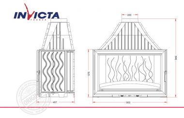 Топка каминная Invicta 900 Grande Vision
