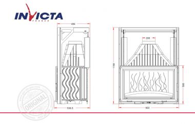 Топка каминная Invicta 900 Grande Vision Relevable