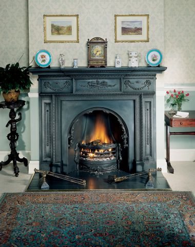 Чугунное каминное обрамление Stovax William IV matt black
